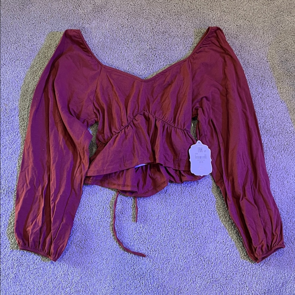 Altar'd State Women's Burgundy Crop Top